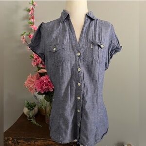 Levi’s Short Sleeve Button Front Cotton and Linen